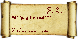 Pápay Kristóf névjegykártya