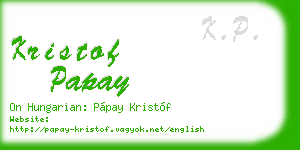 kristof papay business card